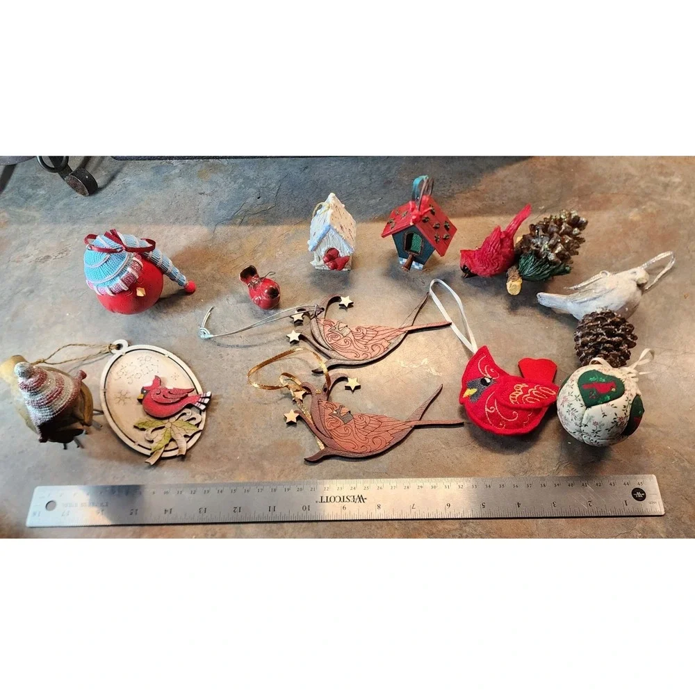 Lot Of 12 Vintage Red Cardinal Bird Ornaments/decor Christmas